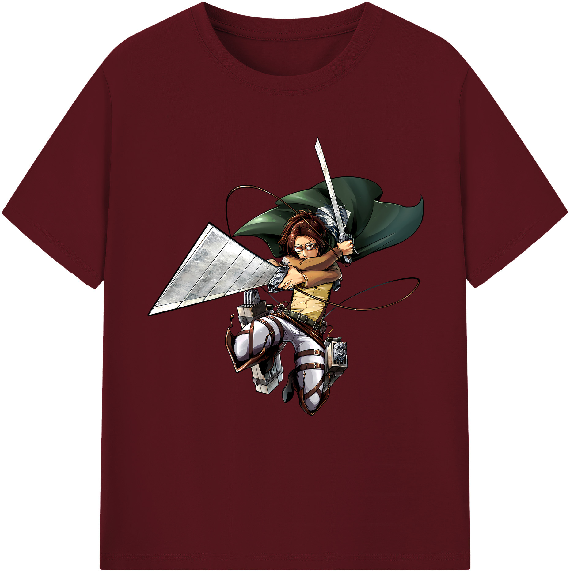 （画像用） 進撃の巨人 ハンジ·ゾエ Attack on Titan Hanji Zoe 綿100％半袖Tシャツ（フロントプリント）